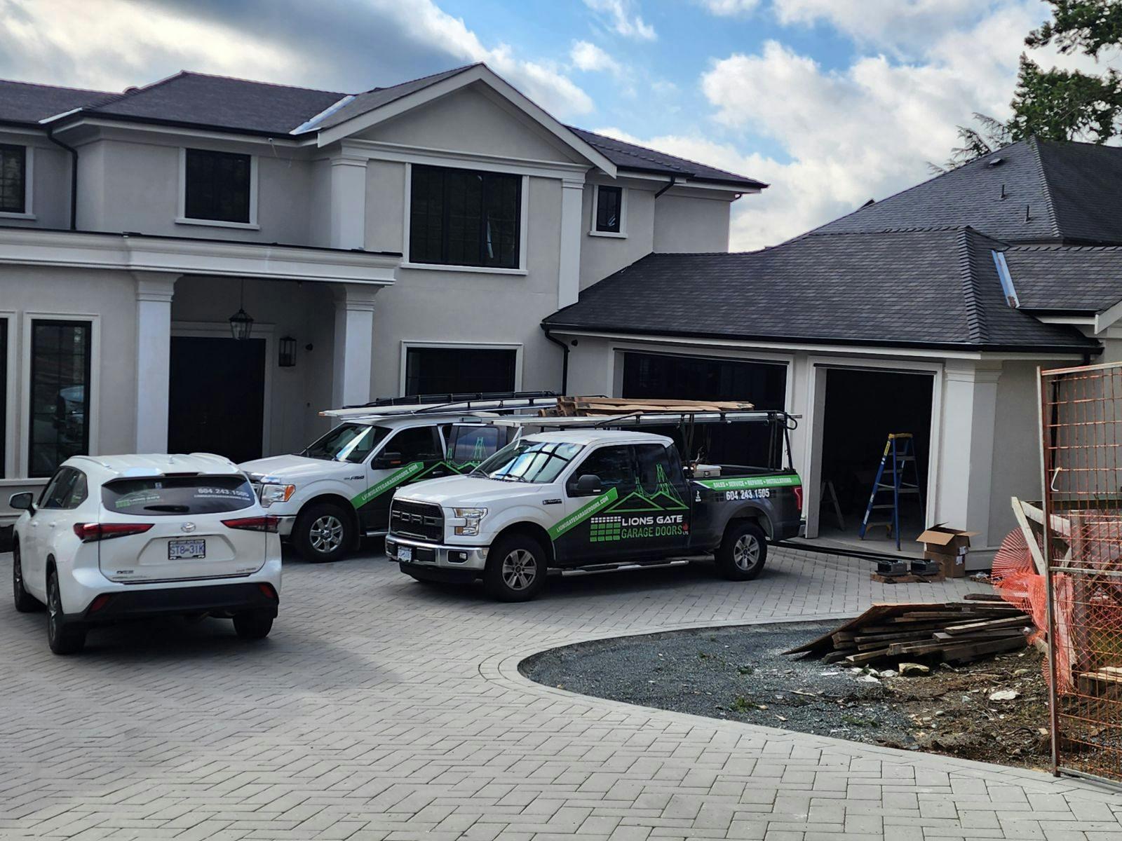 Lions Gate Garage Door crew onsite for a Hörmann North America Infinity Classic Garage Door Installation, Surrey, Portfolio 80